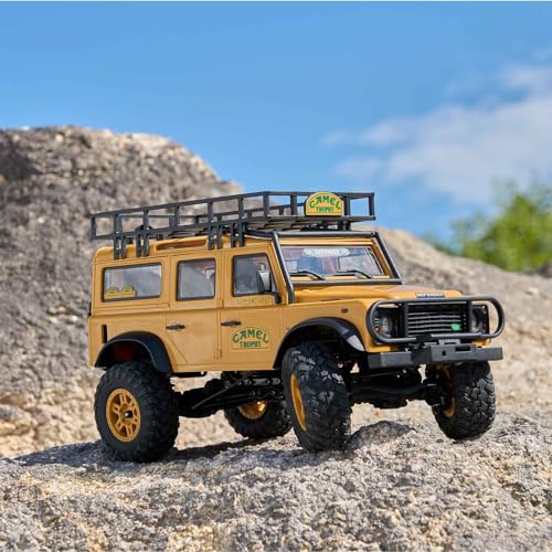 BEEZRC FMS 1/24 RC Crawler RTR FCX24M Land Rover Family Camel Trophy Edition Licensed RC Model 4WD RC Rock Truck 2.4Ghz Hobby Grade RC Car Model Mini Off Road Vehicle with Battery (Defender 110) - color: Defender 110