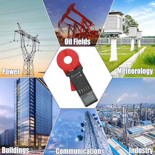 Podoy ETCR2100A+ Ground Resistance Meter Earth Tester Clamp Digital 200Ω | Non-Contact Clamp-On Design Tests Ground Loops Without Disconnecting Ground Wires; Φ32 mm Jaw, 0.001Ω Resolution; No Battery