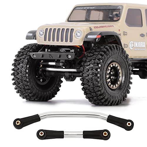 INJORA Steel Steering Link with Plastic Rod Ends for 1/24 SCX24(Silver) - color: Silver