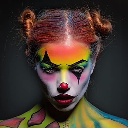 BOBISUKA Blank in the Dark Black + White Oil Face Body Paint Set, Large Capacity Professional Paint Palette Kit with Brushes for Art Theater Halloween Party Cosplay Clown Sfx Makeup for Adults - color: Black & White Paint + Brushes