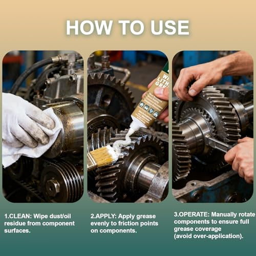 BTAS White Lithium Grease,Lubricant for Automotive Chassis Ball Joints, Tie rods, Suspension Assemblies, Wheel Bearings & Gears,Ideal for Automotive, Marine, Industrial & Home Use NLGI 2 8 oz - size: 8 oz
