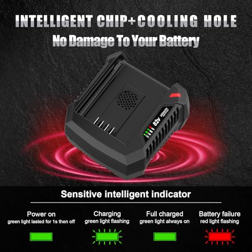 BSRC82 4.0A Rapid Charger Replacement for Briggs & Stratton Snapper XD 82V Max Battery Charger 1760263, Compatible with 82 Volt Lithium Ion Battery BSB2AH82/BSB4AH82/BSB5AH82/1760266/1760265/1760966