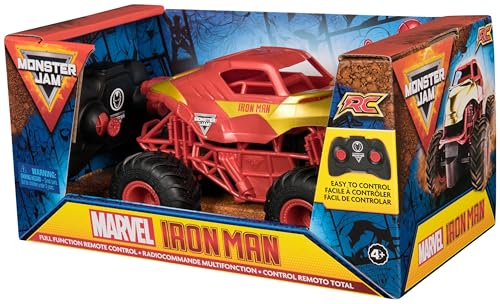 Monster Jam, Marvel Iron Man RC Indoor Outdoor RC Truck 1:24 Scale 4+ Years