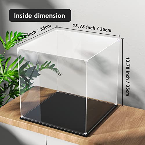 Clear Acrylic Display Case, Self-Assemble Showcase for Collectibles, Action Figures, Dolls- Alternative Glass Box for Commemorative Gifts(14x14x14 inch, 35x35x35 cm) - size: 14x14x14 inch, 35x35x35cm