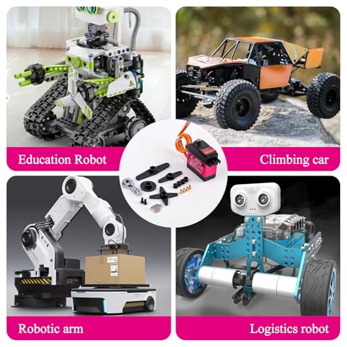 2 Pack DS3240 40KG Waterproof Full Metal Gear 180 Degree Digital Servo 6V with 25T Servo Arm for 1/8 1/10 RC Car Crawler Truck Mechanical Arm