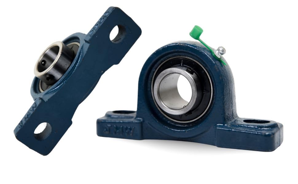 UCP201-8 Pillow Block Bearing (2 Pack), 1/2 inch Bore, 2 Bolt Flange Mounted, Solid Cast Iron Base, Self-Alignment - size: UCP201-8