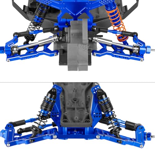 Upgrades Parts for 1/10 Slash VXL 2WD/Stampede VXL 2WD/Rustler VXL 2WD/Bandit VXL 2WD,Aluminum Front Steering Block Knuckles & C-Hubs Caster Blocks & Rear Hubs Hops Up,Navy Blue - color: Navy Blue(upgrades Parts)