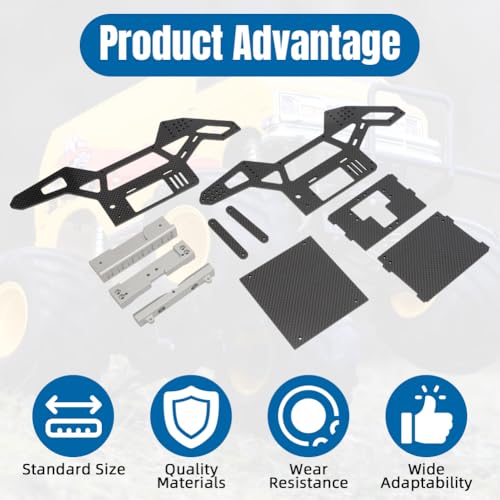 for Tamiya Lunchbox 3mm Carbon Chassis Kit Performance RC Upgrade | Upgrade RC truck for lightweight 3mm carbon chassis kit featuring adjustable geometry precision steering alloy components.