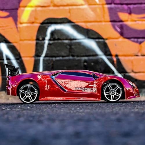 Redcat Racing Lightning EPX RC Drift Car 1/10 Scale 4WD with 2.4GHz Radio, 19T Brushed Motor, Tunable Suspension, Remote Control Car with Battery and Charger - Metallic Red