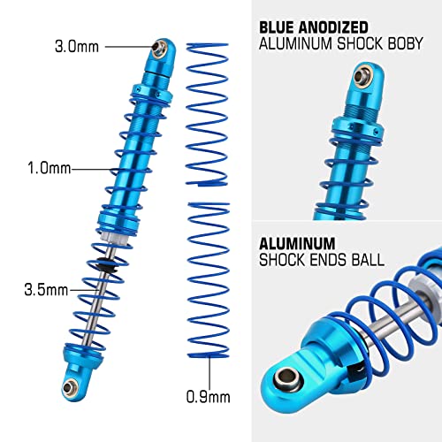 INJORA RC Shock Absorber Oil Adjustable Damper Set with Springs for 1/10 RC Truck Crawler Axial SCX10 TRX4 D90 (120mm) - size: 120mm