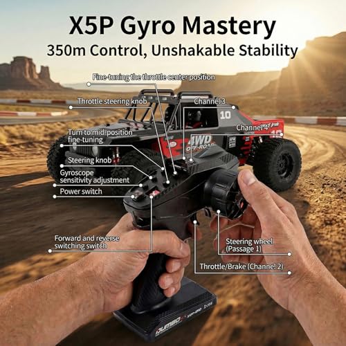 VoleRusher 2026 Upgraded 1/10 RC Cars for Adults, 4WD Brushless Truck, 1003 | RC Cars 1/10 Jaibaile 1003, Gyro 4WD Remote Control Monster Truck, 80+KM/H High Speed Off Road, RTR, Gifts for Men Boys