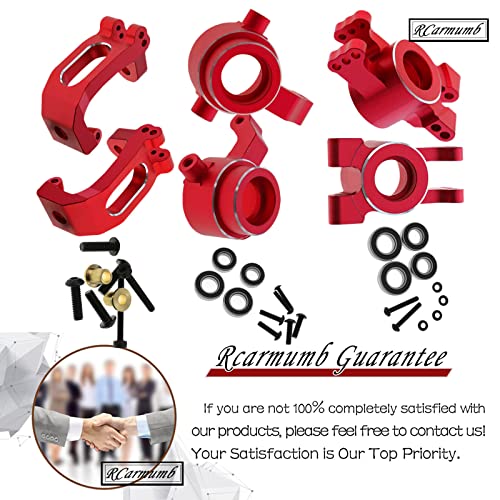 Upgrades Part for 1/8 Sledge 4WD, Alloy Caster Block & Steering Blocks & Rear Stub Axle Carriers Hops up for Sledge 4WD Monster Truck #95076-4,Replace #9537,#9532,#9552,Red - color: Red - 6pcs