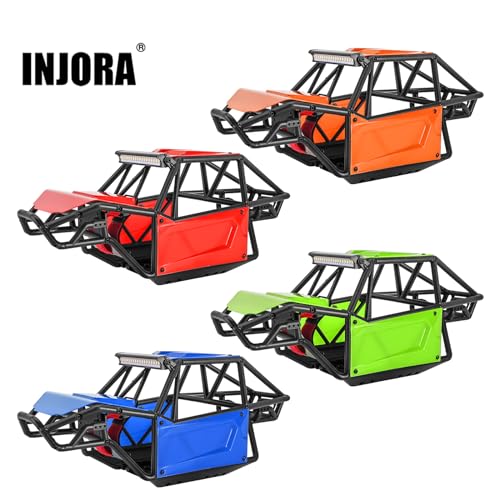 INJORA Nylon Rock Buggy Roll Cage Body Shell Chassis Kit for SCX10 II 90046 UTB10 1/10 RC Crawler Upgrade Parts (Blue) - color: Blue