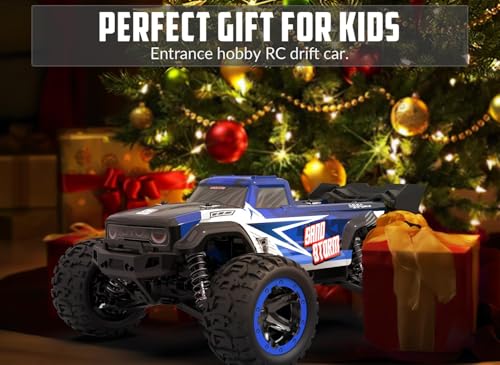 RC Truck 1:16 4x4 All Terrain RC Car 40KPH High Speed Remote Control Cars for Adults, Off-Road Monster Truck with 2.4Ghz Radio Control,2 Batteries (Blue)