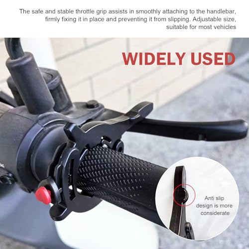 Motorcycle Cruise Control Assist, Motorcycle Throttle Lock with Silicone Protective Ring, Adjustable ID of 1.18-1.57" Motorcycles Cruise Control Throttle Clamp, Universal for Most Motorbike