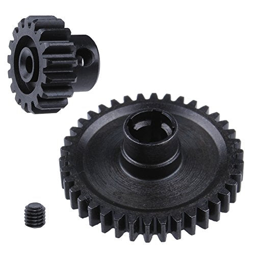 Hobbypark 1 Set Metal Diff Main Gear 38T & Motor Gear 17T for RC 1/18 WLtoys A949 A959 A949 A959 A969 A979 RC Car Buggy Upgrade Parts