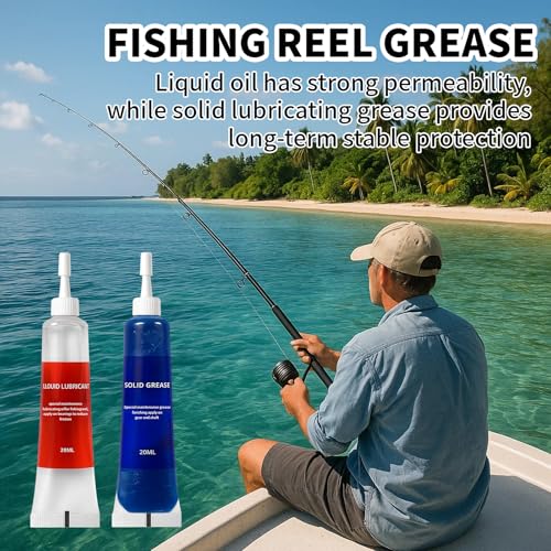 TBTFW Fishing Reel Oil and Grease Kit, Gear and Bearing Lubricant | Long-Lasting Lubrication, Set for All Types of Fishing Reels(1.35oz/2.7oz)