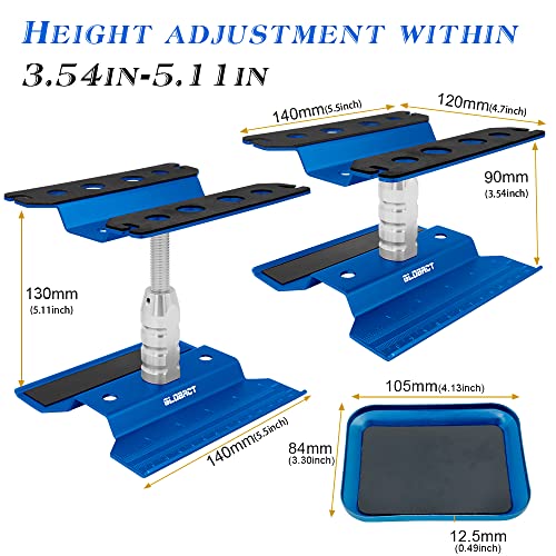 GLOBACT RC Car Repair Work Stand Repair Tool Set 360 Degree Rotation and 521 PCS RC Screws Kit and RC Screwdrivers and Screws Pallet Kit for 1/8 1/10 1/12 1/16 1/18 RC Car Truck Crawler (Blue) | RC Work Stand, RC Repair Tool, 360 Degree Rotation - color: