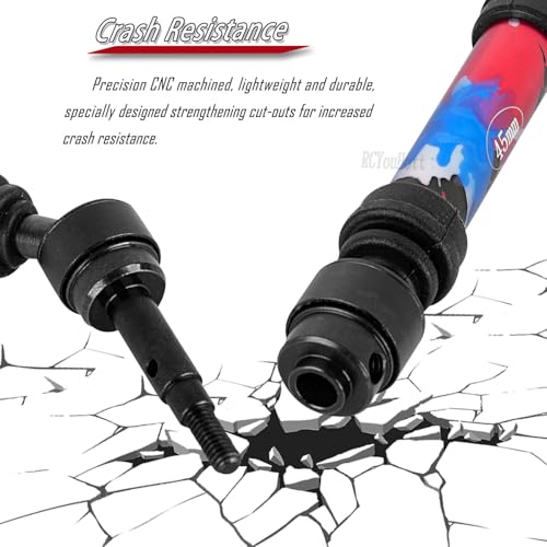 RC #45 Steel Front Rear Driveshaft/Drive Shaft Upgrades Part for 1/10 Slash,Rustler,Stampede,Jat0 4WD 4X4 VXL,F0rd F15O Rapt0r R 4WD,CVD Axles with Hex(#9051#9052) Colorful - color: Colorful-(Upgrades)