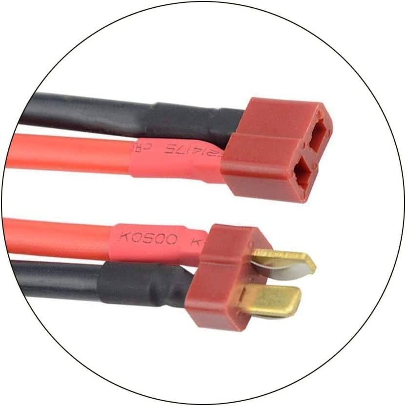 FLY RC 2pcs RC Lipo Battery Charger Conversion Cable Adapter Wire T Plug Male Female Connector Compatible with Slash, Rustler, Stampede, Bandit, E Revo Lipo Battery
