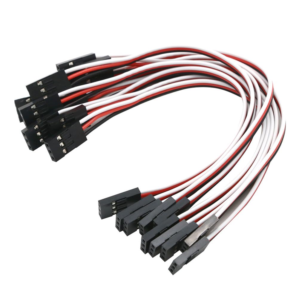 55Pcs 6Sizes Male to Female 3 Pin Servo Extension Wire Cable Compatible for Futaba JR RC Servo Extension Connection Control Parts