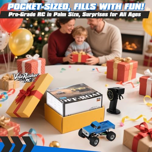 [2026 Upgrade 1/36 Mini RC Crawler, 4WD Micro Off Road Truck | Blue Micro RC Crawler, 1/36 RC Crawler Mini RC Truck Toys for Ages 8-14, Birthday Gifts for Boys Girls, RTR 2.4GHz - color: Blue