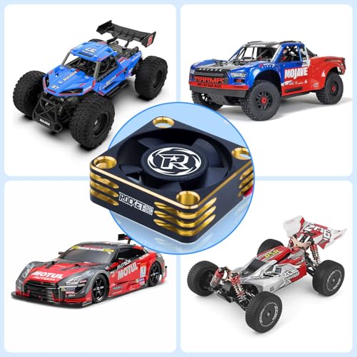 Surpass Hobby 30mm RC Cooling Fan Heat Dissipation RC Fan 28000RPM ESC Fan for 1/10 1/8 RC Car Buggy ESC (Gold&Black) - color: Gold&Black