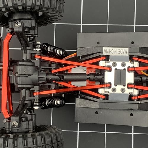 High Clearance Chassis Aluminum Links Set Linkage for Redcat Ascent 1/18th RC Crawler Car Upgrade Parts (Red) - color: Red