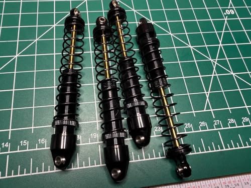 4Pcs Rc Metal Shock Absorber 70/80/90/100/110/120mm Damper For Tamiya CC01 TRX4 Axial SCX10 D90 D110 RR10 1/10 RC Crawler Car(Black) (120MM) - size: 120MM