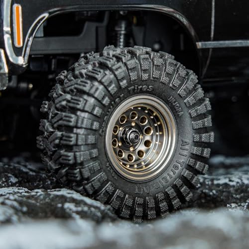 INJORA 1.0 Beadlock Wheel Rims for 1/24 1/18 RC Crawler, 39g (Grey) - color: Grey