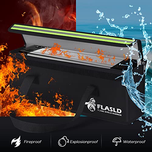 FLASLD E-Bike Battery Safe Bag Explosionproof - Large Capacity Fireproof Lipo Bag for Ebike Battery Charging and Storage (19.3 x 4.3 x 7in) - color: 19.3 x 4.3 x 7inch