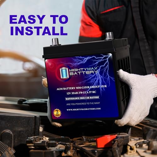 Mighty Max Battery MM-G151R Start and Stop Car BCI Group Size 151R 12V 35Ah, 57RC, 370 CCA Rechargeable AGM Car Battery - style: Group 151R