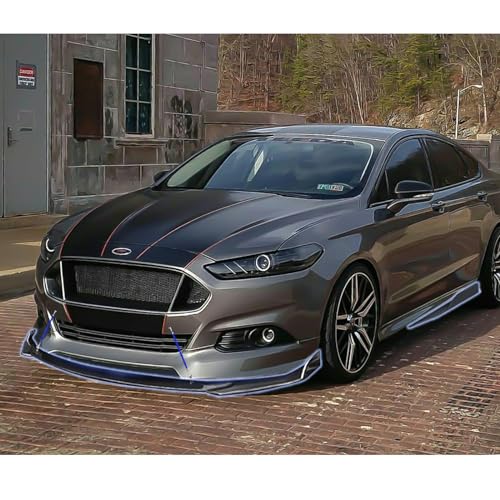 x xotic tech 9Pcs Front Bumper Lip Chin Spoiler + Side Skirt Winglets Diffuser + Rear Bumper Canard Splitter Car Body Kits + Blue Adjustable 8"-11" Support Rods Universal Fit Most Vehicles - color: Blue, size: Full Wide Body Kit w/8"-11" Rod