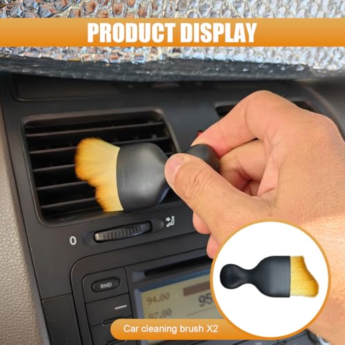 11 in 1 Car Wash Kit, Car Interior Detailing Kit, Auto Cleaning Tool for Window Vent Glass Dashboard, Includes Microfiber Towel, Applicator Pad, Wash Mitt, Vent Shutter Tire Brush (11PCS) - size: 11PCS