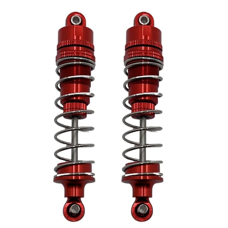 RC Repairs Components for Huangbo R1001 R1002 R1003 1/10 Front and Rear Hydraulic Shock Absorbers Metal Upgraded RC Car Parts Accessories - color: Red