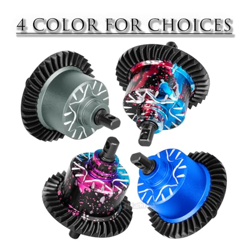 Front Rear 37T Differential Gear Upgrades Part for 1/10 Slash 4X4 (VXL)/Rustler 4X4 (VXL)/Stampede 4X4 (VXL)/Jato 4X4 VXL4WD,XO-1,RC Steel #45 Diff Set Hop Ups,Colorful(Navy Blue Red Tone) - color: Colorful(navy Blue Red Tone) - (37t Differential)