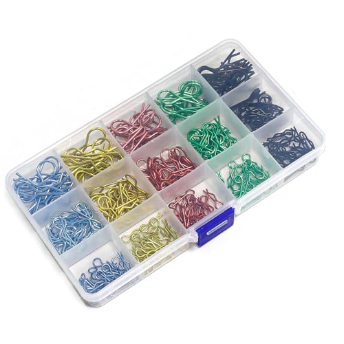 260pcs Universal RC Body Clips Stainless Steel Body Shell Clip R Pins 3 Sizes for All 1/6 1/8 1/10 1/12 1/14 1/18 1/24 Scale HPI Tamiya HSP Exceed RC Car Parts Truck Buggy Shell Replacement