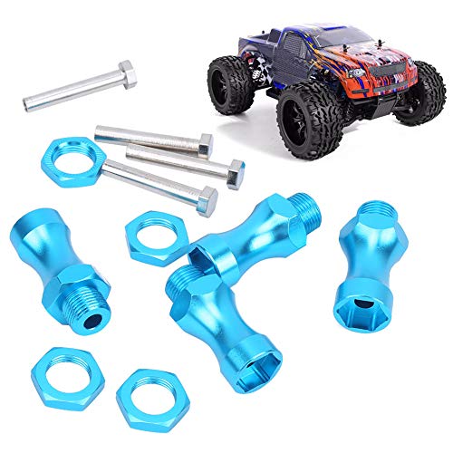 12Pcs Aluminum Alloy RC Wheel Hub Adapter, 1/10 to 1/8 RC Model Car Part, 12mm to 17mm Hex Drive Hub Coupling with 30mm Wheel Extension for Off - Road RC Trucks (Blue) - color: Blue