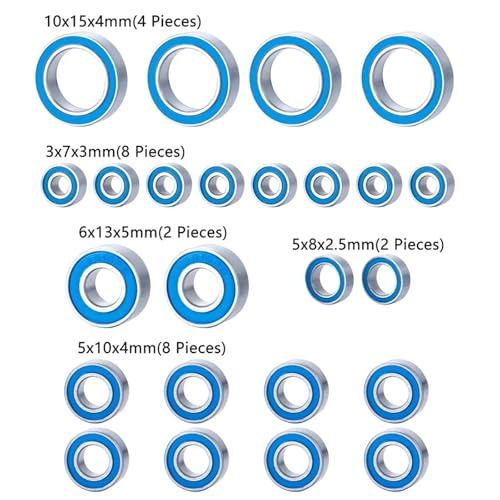 Bearing Kit for Team for Associated B6.1 1/10 2WD Road Buggy Ball Bearings Upgrade Parts rc Car Accessories 24PCS Kit