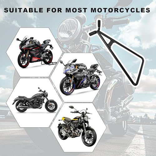 Motorcycle Triangle Stand, Motorcycle Triangle Kickstand Rear Side Wheel Holder, Universal Heavy Duty Vehicle Kickstand Lift Holder for 80-500cc Dirt Pit Bike Motocross