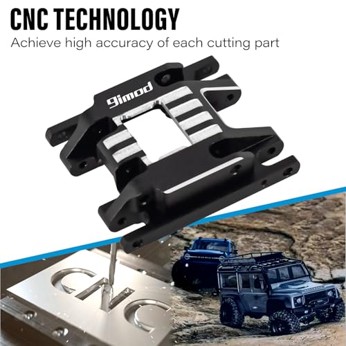 Aluminum Skid Plate Transmission Mount CNC Upgrade for TRX4M 1/18 RC Crawler - color: Black