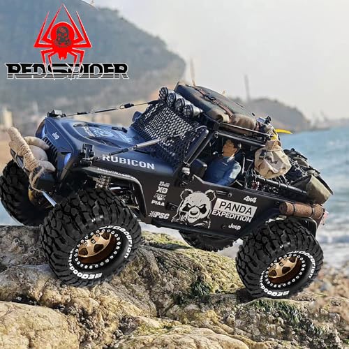 REDSPIDER 1.9'' Rock Crawler Tires OD 95mm/3.74'' (4PCS) For 1/12 RC Crawler MJX H12Y+ H12P Upgrade Replacement Tires (Brown) - color: Brown