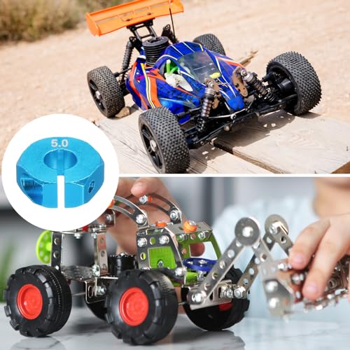 MECCANIXITY Aluminum 12mm Wheel Hex Hubs Drive Adapters Sky Blue 5mm Thickness with Screws and Pins for RC Car Upgrade Replacement Parts 4Pcs - color: Sky Blue, size: 5mm