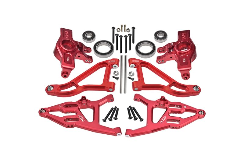 GPM 7075 Alloy Front Knuckle Arms for TRAXXAS 1/7 Unlimited Desert Racer -85076-4 - color: Red