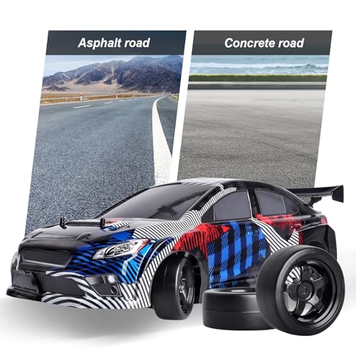 Hobbypark 12mm Hex 1/10 RC Drift Tires Hard Plastic and Wheels for Tamiya HPI Traxxas Kyosho Redcat HSP 1:10 Scale RC Drift Car Drifting (Set of 4)