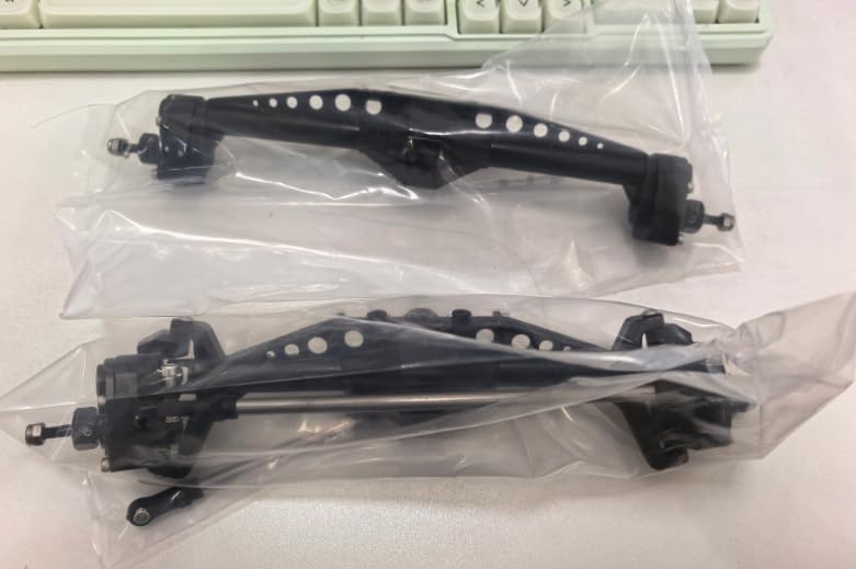 CNC Metal + Nylon Portal Axle Set for Axial Capra 1.9 UTB AXI03004/AXI03000T1 1/10 RC Crawler– Front & Rear Complete Assembly (Black) - color: Black