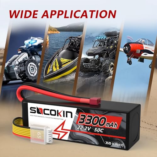 6S 3300mAh Lipo Battery 22.2V 50C RC Battery with T-Plug Connector for RC Model Vehicles Car Trucks Truggy Boat