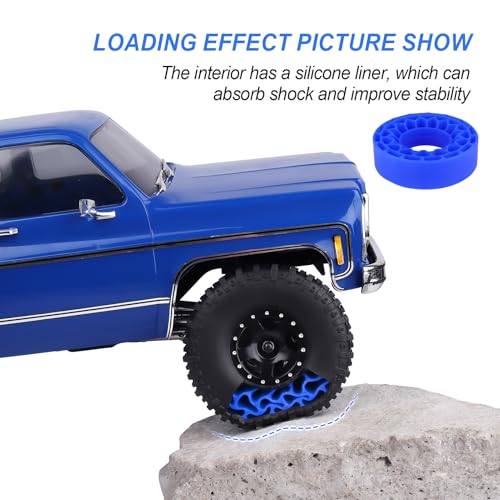 HobbyPark 1.0 Tires Silicone Inserts Foam fit 62-64mm*24mm for 1/18 1/24 Scale RC Crawler Trucks, Super Soft, 4pcs (Navy Blue) - color: Navy Blue (Large)