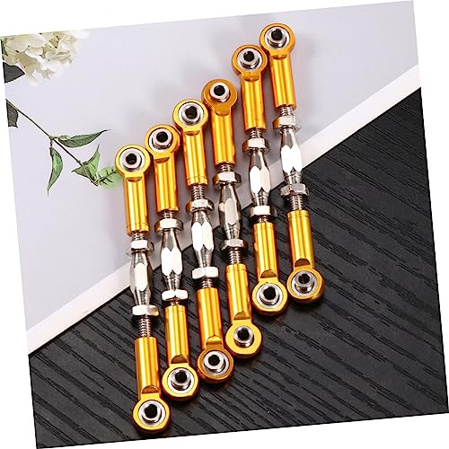 Vaguelly 6pcs Aluminum Rc Car Rod Linkages Turnbuckle Extension for Rc Truck Buggy Steering Upgrade Parts - color: Yellow