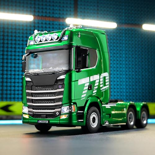 1/18 Scale 770S Heavy Duty RC Semi Truck, RC Tractor Truck with Rear Wheel Drive, Collectible Model with High Speed Performance - color: Green Truck